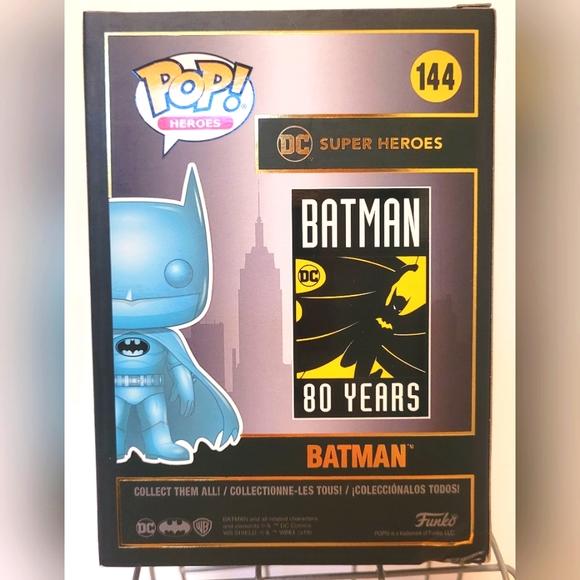 New Funko Pop! Teal Chrome Batman #144 - Picture 3 of 7